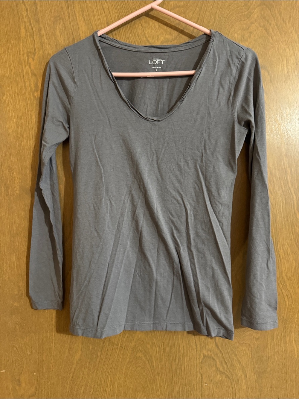 LOFT Women's Charcoal V-Neck Long Sleeve Tee
